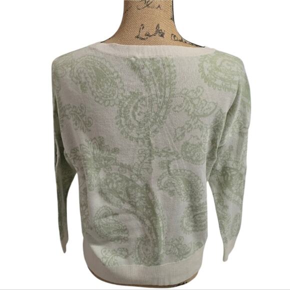 ANN TAYLOR LOFT Paisley Dolman Sleeve Sweater Matcha Latte‎ XSmall - Picture 4 of 9
